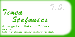 timea stefanics business card